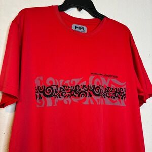 HA Hawaiian Athletics Mens Red Activewear T-Shirt XL Performance Sun Protect